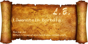 Löwenstein Borbála névjegykártya